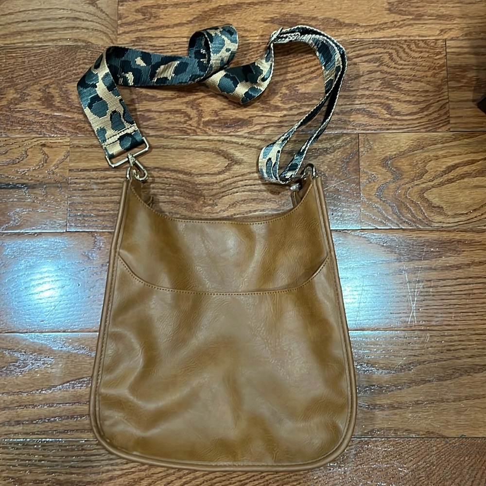 Ah-dorned Vegan Leather Messenger Bag with Strap